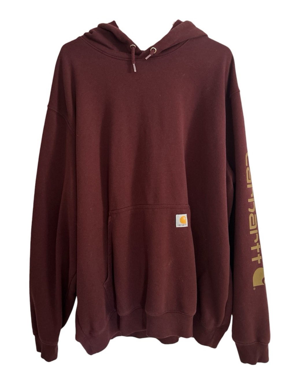 Carhartt Men’s Pullover Hoodie in Burgundy Loose Fit  Size 2XL